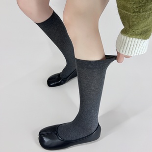 灰色系小腿袜秋冬新品 袜子女简约基础百搭女生韩系高级灰ins潮袜