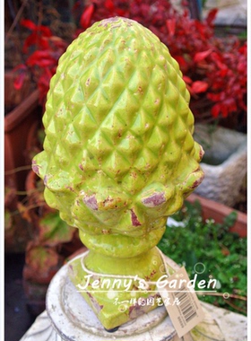 美式复古风格松果摆件 红陶上釉松果装饰 庭院饰品 店铺橱窗装饰