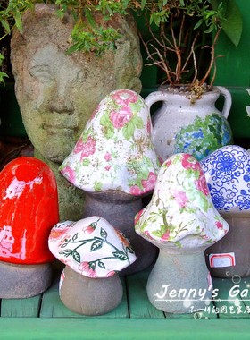 小蘑菇花盆孤品摆件