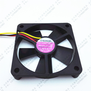 6010滚珠散热风扇 6CM超薄 12V 2.0W 原装 KD1206PFB1 SUNON建准