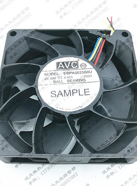 原装AVC DBPA0825B8U 48V 0.42A 8025 4线PWM加压 交换机散热风扇