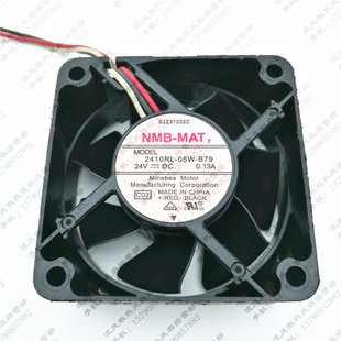 05W B79 6025 原装 0.13A 2410RL 24V 3线双滚珠变频器风扇6cm NMB