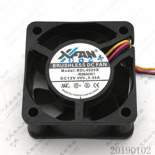 R36AH01 12V 0.06A 原装 4020 RDL4020B 4CM 静音散热风扇 XFAN