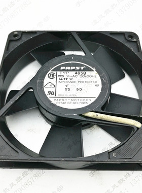原装德国PAPST TYP4958 12CM 12025 220V 14/12W 滚珠 铝框 风扇