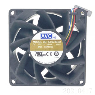 DBPG0938B2U 9038 12V 3.6A 大风量服务器散热风扇 原装 9CM AVC