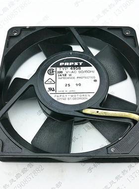 原装德国PAPST TYP4958 12025 AC220V 14/12W 12CM 滚珠 铝框风扇