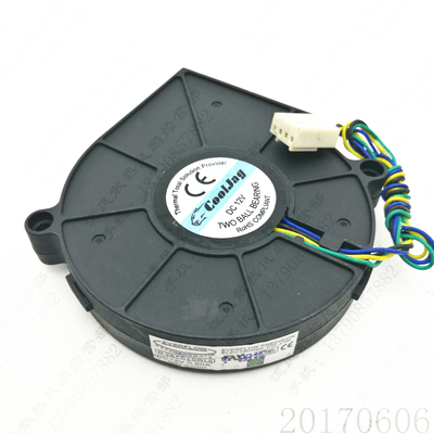 EVERFLOW B127515BU 12V 0.80A 7.5cm 3/4线电脑涡轮抽风CPU风扇