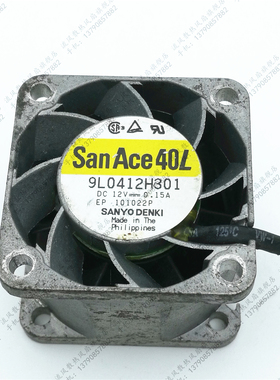 日本三洋 9L0412H301 12V 0.15A 4CM 4028三线 工控风扇 风扇