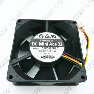 9232 24V 0.14A 三洋 双滚珠 109P0924H201 9CM 散热风扇 SANYO