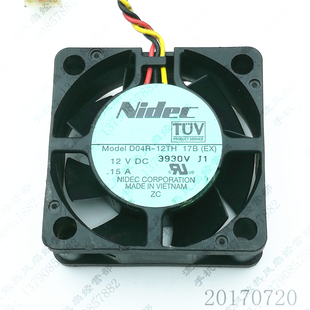 12V 静音散热风扇 D04R 3线 4cm 0.15A 4015 17B 12TH Nidec 日本