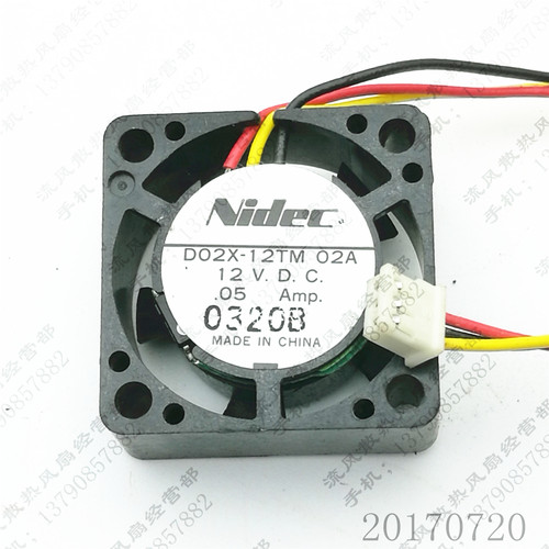 原装NIDEC D02X-12TM 02A 2.5cm 12V 0.05A 2510 3线微型散热风扇
