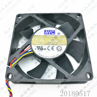 12V 0.60A 8020 原装 4线PWM DASA0820B2U 8CM CPU散热风扇 AVC