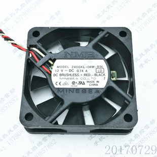 0.14A 电源散热风扇 2406KL 3线 6CM 6015 12V B36 04W NMB 原装
