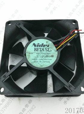 原装 NIDEC D08A-12PM 03H1 12V 0.08A 8CM 8025 3线静音散热风扇