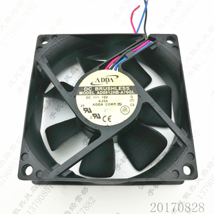 A76GL 12V 3线 ADDA 机箱散热风扇 8025 AD0812HB 8cm 原装 0.25A