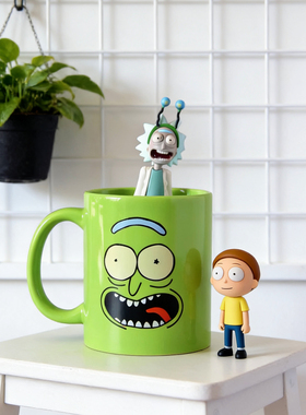 【现货】瑞克莫蒂周边MUG RICK绿色陶瓷水杯咖啡杯