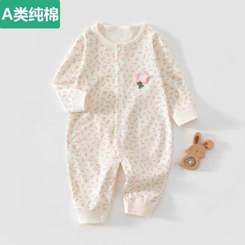 全棉婴儿衣服春秋款可爱超萌纯棉连体衣薄款新生宝宝哈衣春季贴身
