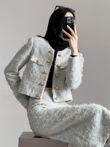 高级感时尚轻奢小香风套装裙显瘦2023新款秋冬季穿搭女搭配一整套