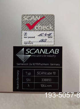SCANLAB 振镜，SCANcube10  1064nm，详谈报价