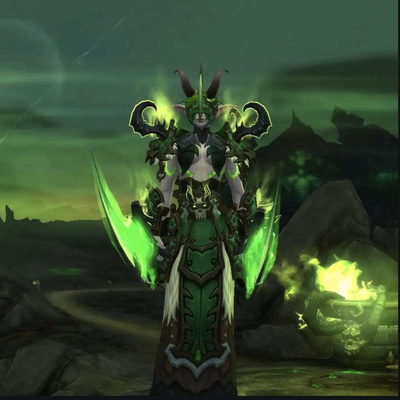 魔兽世界正式服 浩劫复仇DH 恶魔猎手 神器幻化wow法师塔挑战外观