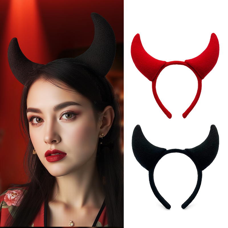 万圣节大牛角装扮头饰成人儿童戴