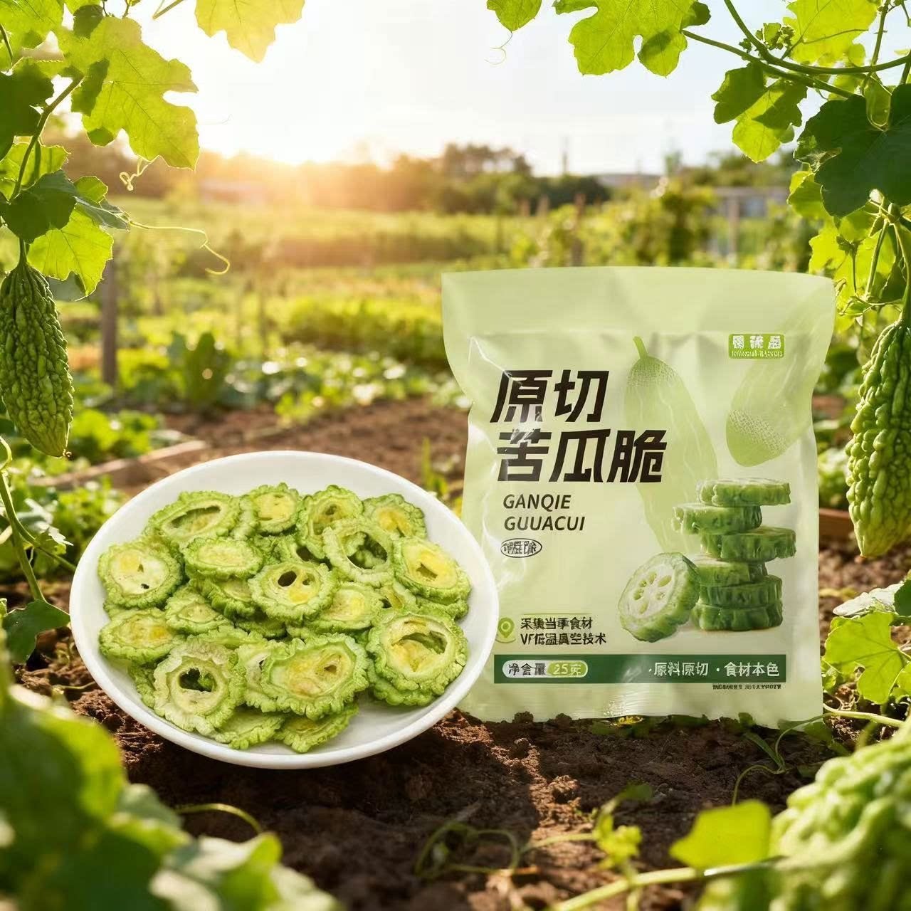 苦瓜脆片开袋即食脱水冻蔬菜干果蔬脆无添加零食休闲解馋小吃食品