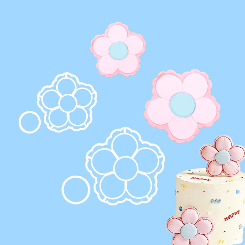 河马泥塘五瓣花朵套装翻糖切模