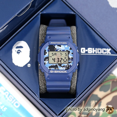 G-SHOCKBAPE猿人限定方块手表