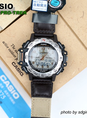 CASIO卡西欧PRO-TERK PRT-50BJ-5A复古皮登山双显限定版全新结束