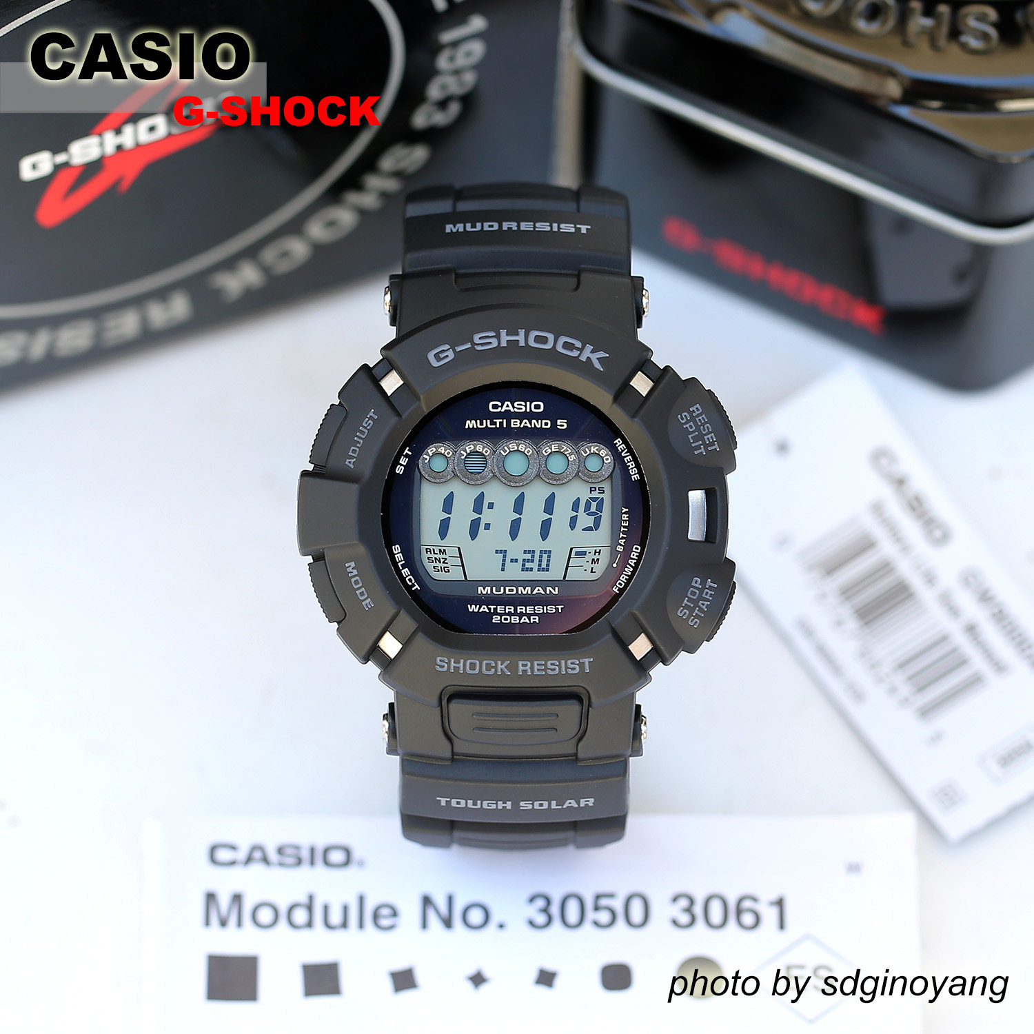 casio卡西欧g-shock洛杉矶之战同款gw-9000a-1c 5眼泥人全新结束