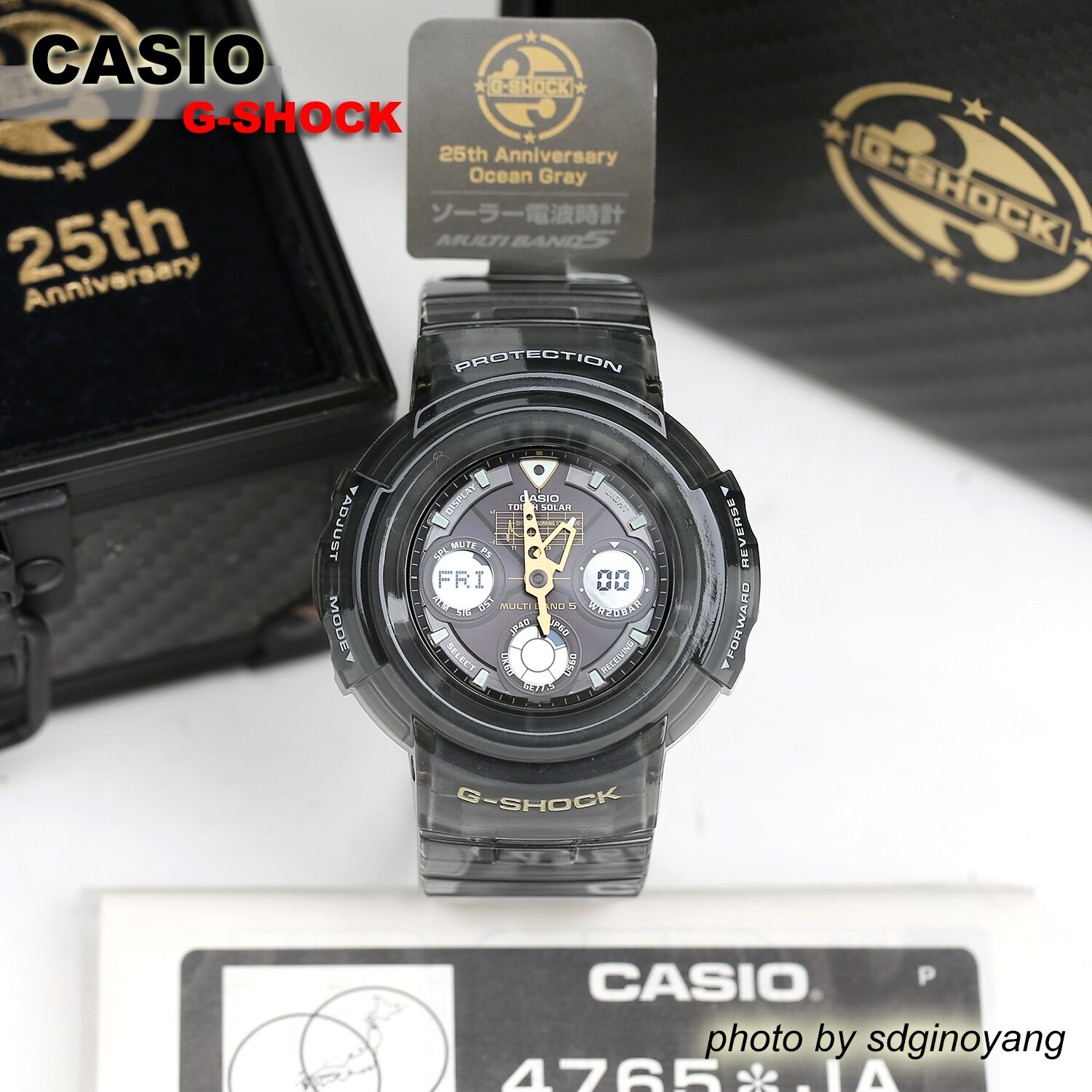 卡西欧G-SHOCK25周年海洋灰腕表