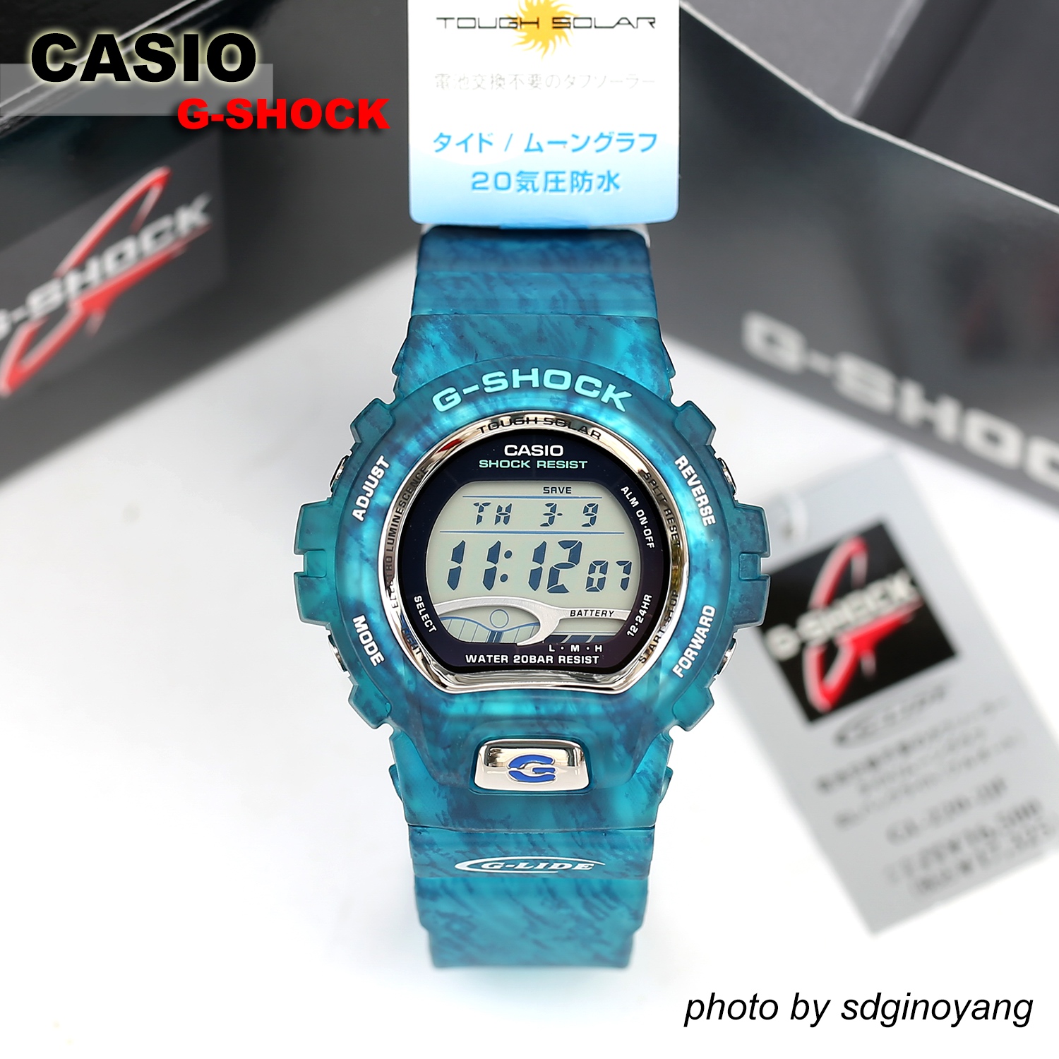 卡西欧G-LIDE陨石纹路太阳能腕表