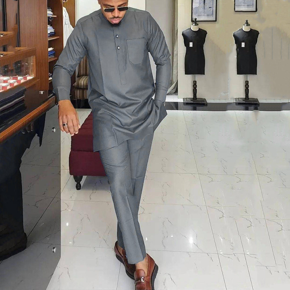 아프리카 남성 패션 두 조각 정장 2022 아프리카 남성 패션 두 조각 정장