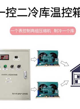 一体式一拖二冷库电控箱一个温控器两组制冷机两组压缩机金宏源