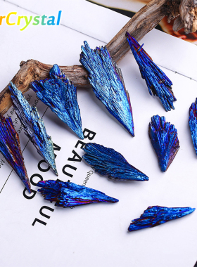 电镀电气石黑碧玺孔雀羽水晶簇