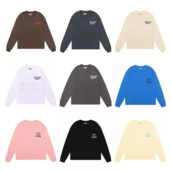 Gallery 26Ss Dept. Pocket Letter Print Unisex Long Sleeve T-Shirt High Street Pure Cotton Base Shirt Trendy