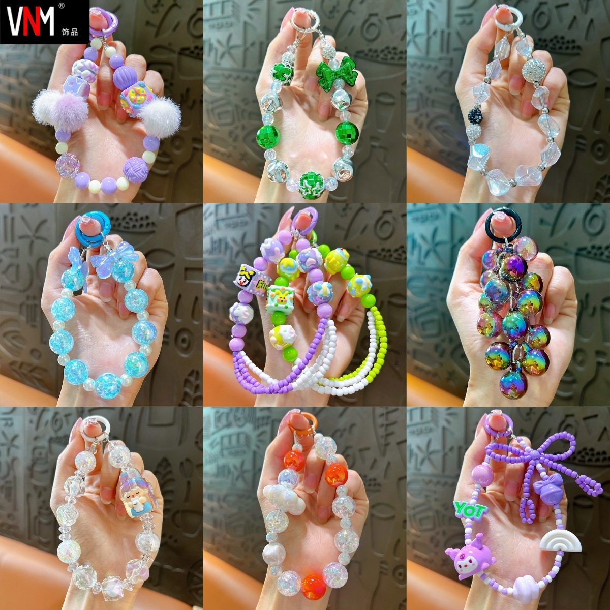 创意糖果色串珠手机链手绘珠钥匙扣挂件耳机套包包装饰小礼品,节庆用品/礼品,钥匙扣,淘宝优惠券,粉丝福利购,淘宝优惠卷