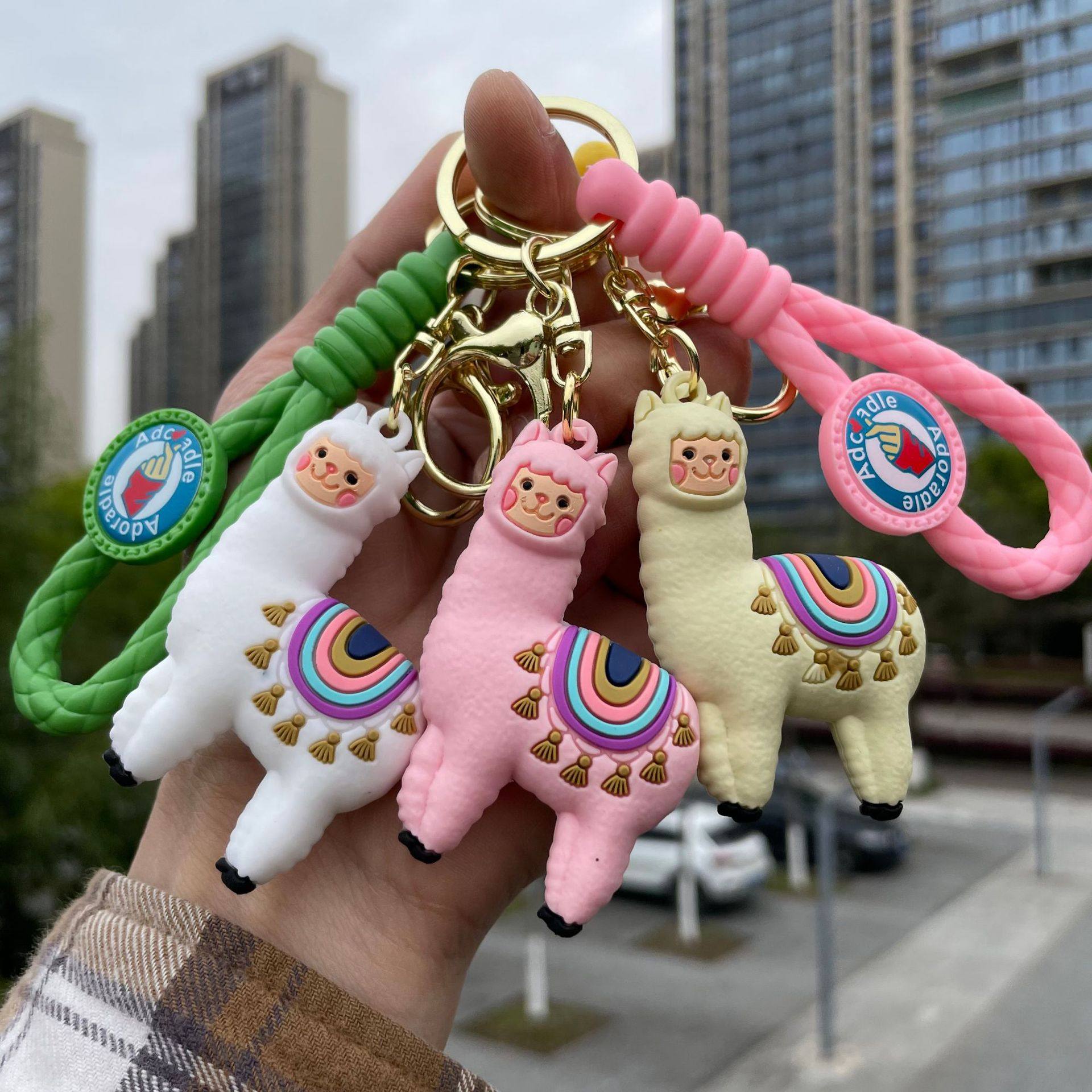 立体软胶羊驼钥匙扣金属扣挂件女书包挂饰汽车钥匙链圈小礼品,节庆用品/礼品,钥匙扣,淘宝优惠券,粉丝福利购,淘宝优惠卷