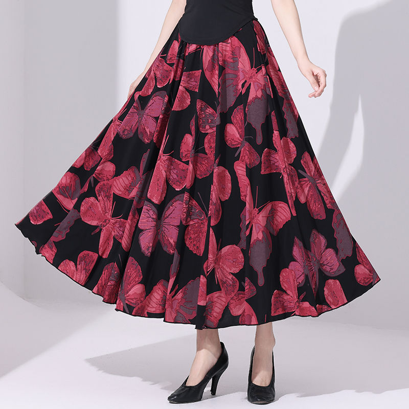 女士交谊舞大摆裙舞裙跳舞新款裙子摩登国标舞交际华尔兹半身长裙