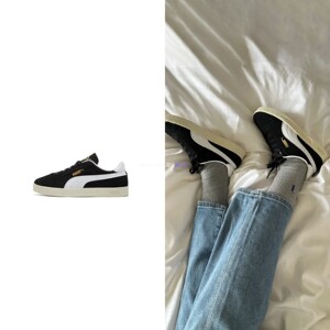 正品 Puma Club 复古德训鞋黑白熊猫配色女子休闲鞋 381111-02