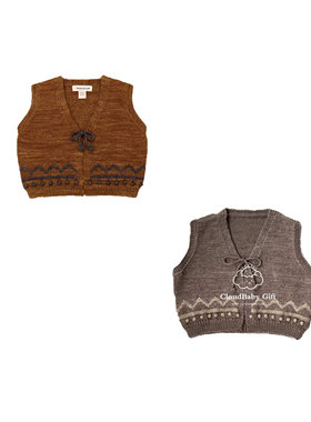 ins爆款2025秋冬新款mp女童宝宝柔软纱线针织手工球球马甲背心