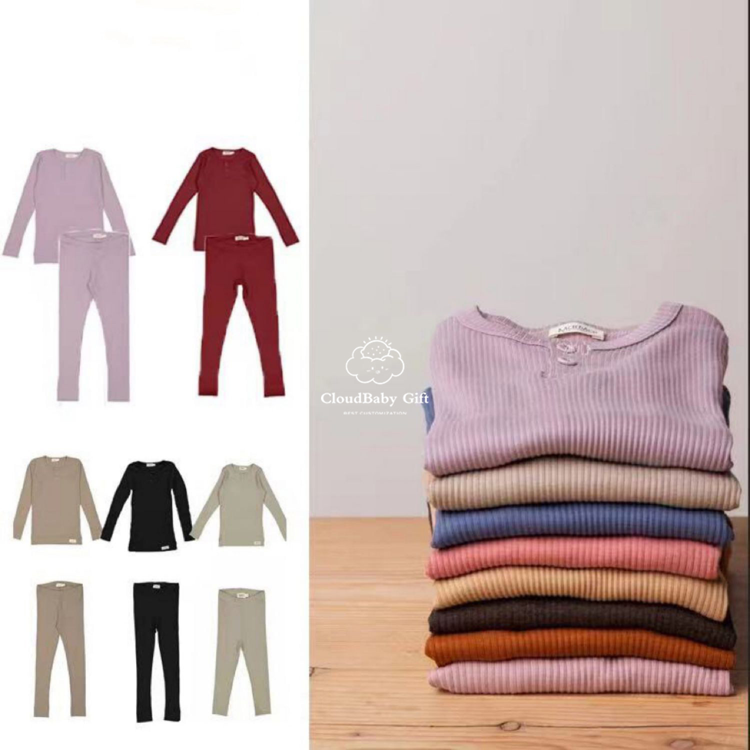 莫代尔欧美秋冬螺纹家居服