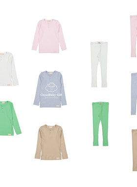 2025春夏新款mar莫代尔棉舒适莫兰迪色儿童螺纹上衣T恤打底裤子