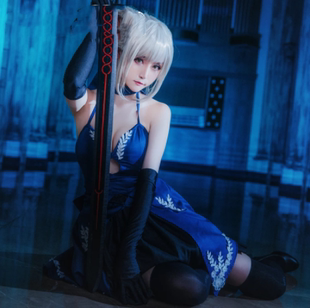 黑saber Alter cosplay cos一破礼服 fate 吾王cos阿尔托莉雅cos