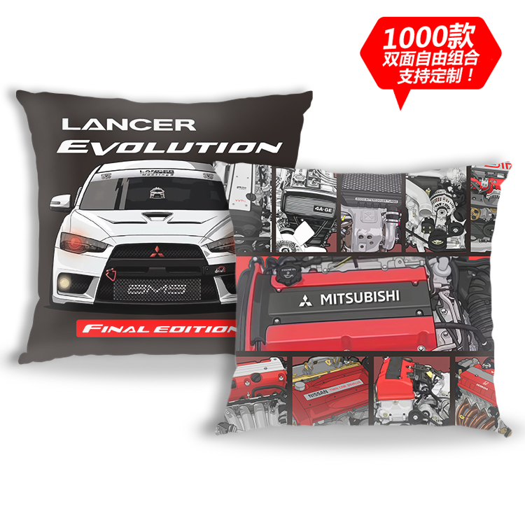 定制毛绒皮JDM汽车抱枕靠枕双面