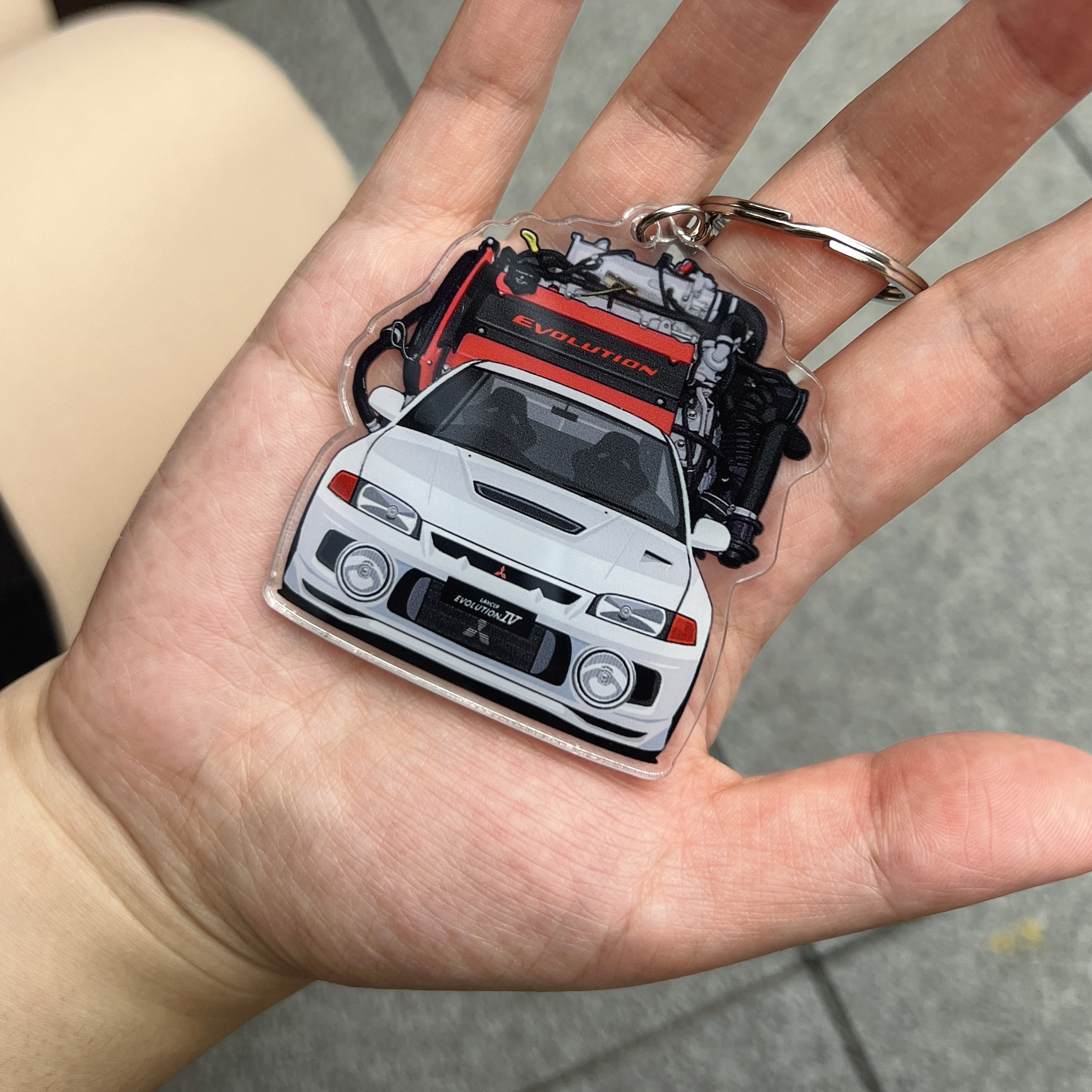 双层双面亚克力JDM钥匙扣挂件