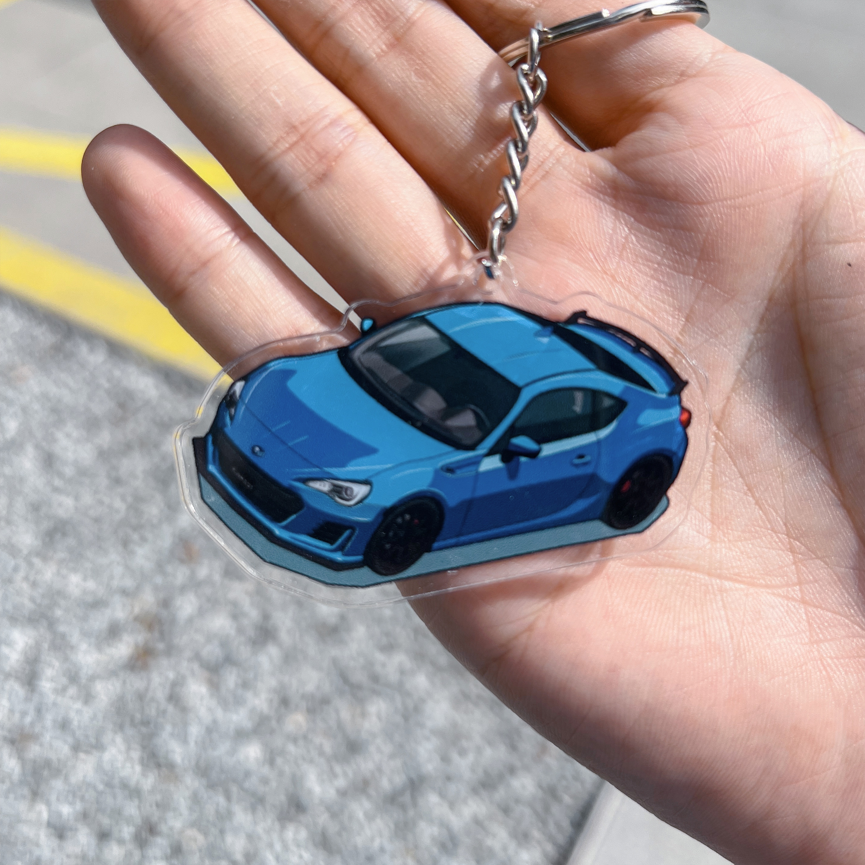 双层双面亚克力JDM钥匙扣挂件