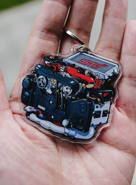 翼豹EJ25跑车BRZ引擎EJ20赛车汽车双层双面亚克力JDM钥匙扣挂件