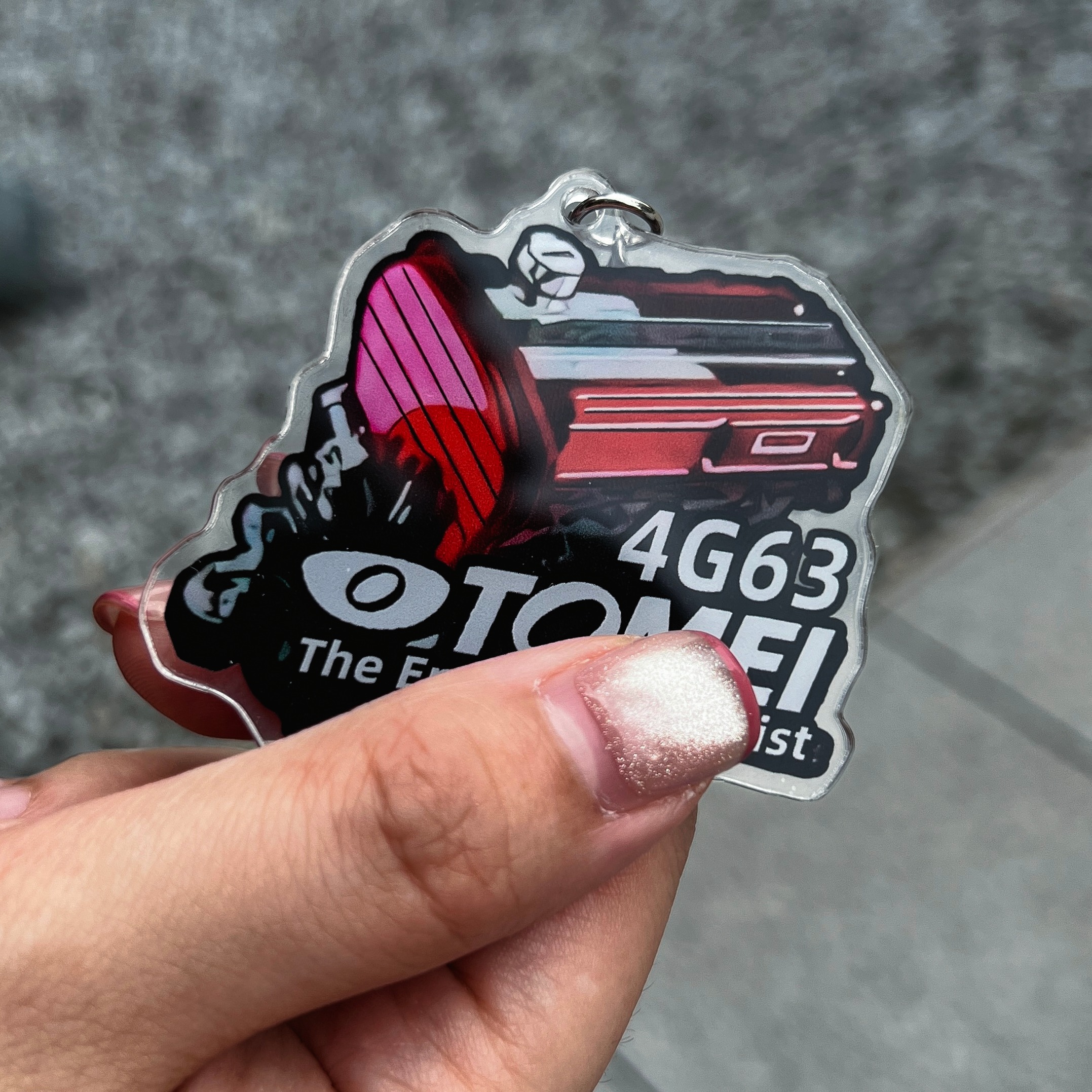 双层双面亚克力JDM钥匙扣挂件