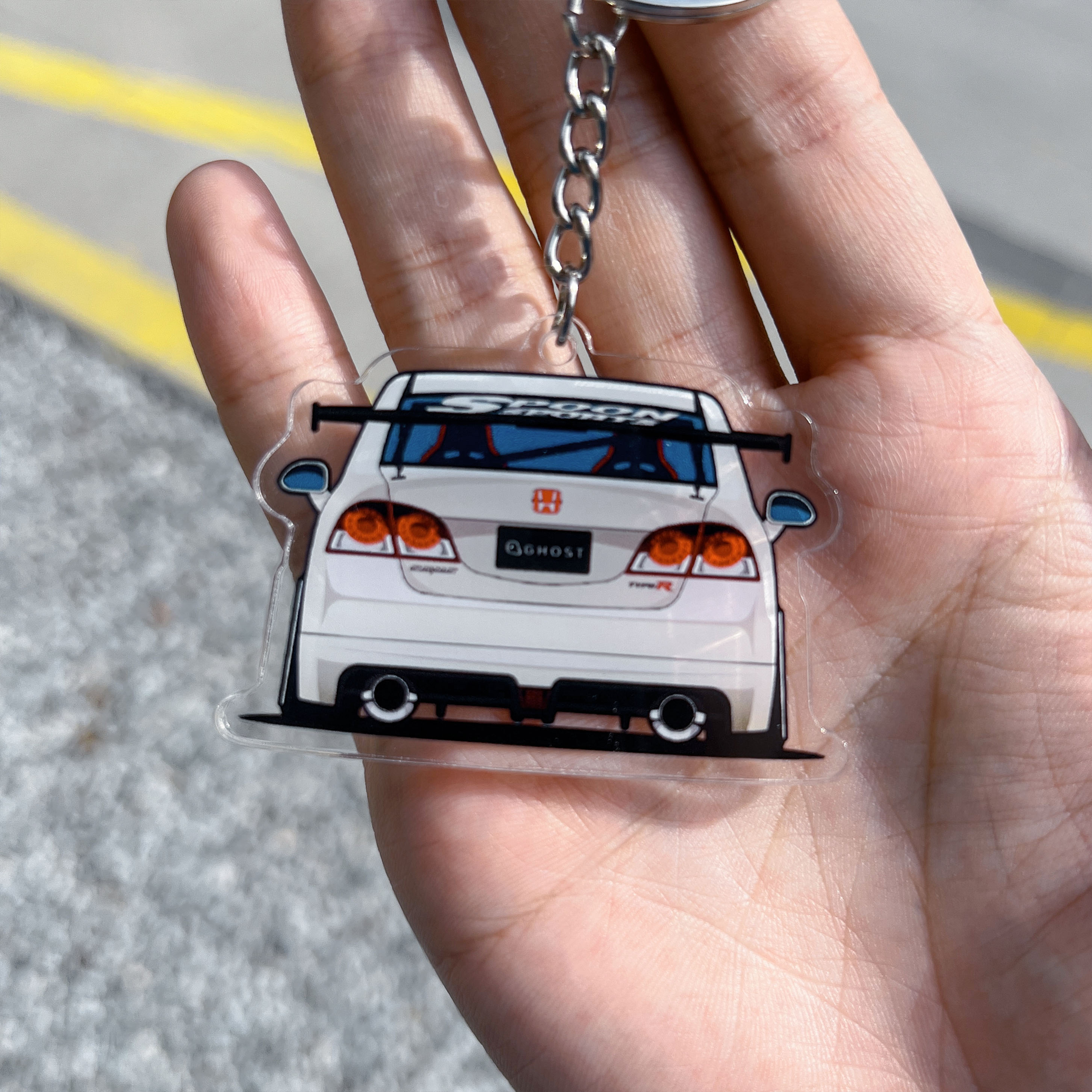 双层双面亚克力JDM钥匙扣挂件